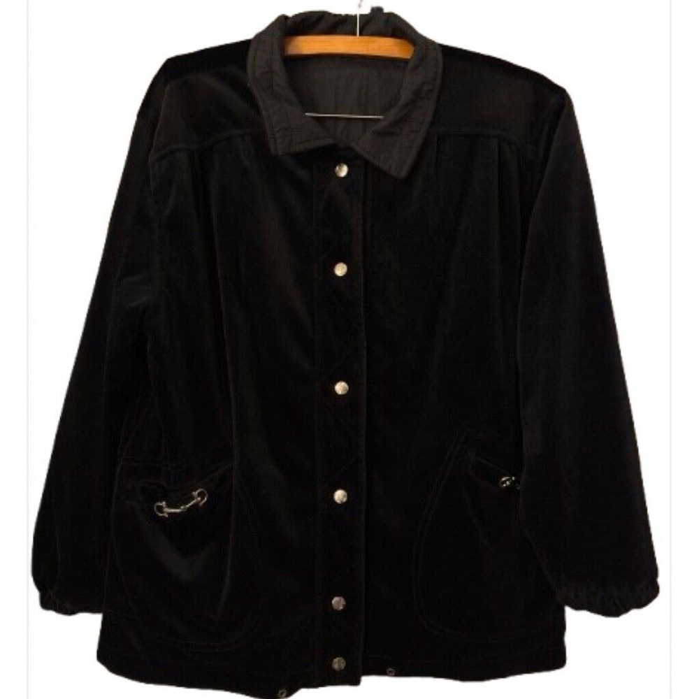 CS Signature Vintage black velour reversible jacket‎ size Medium